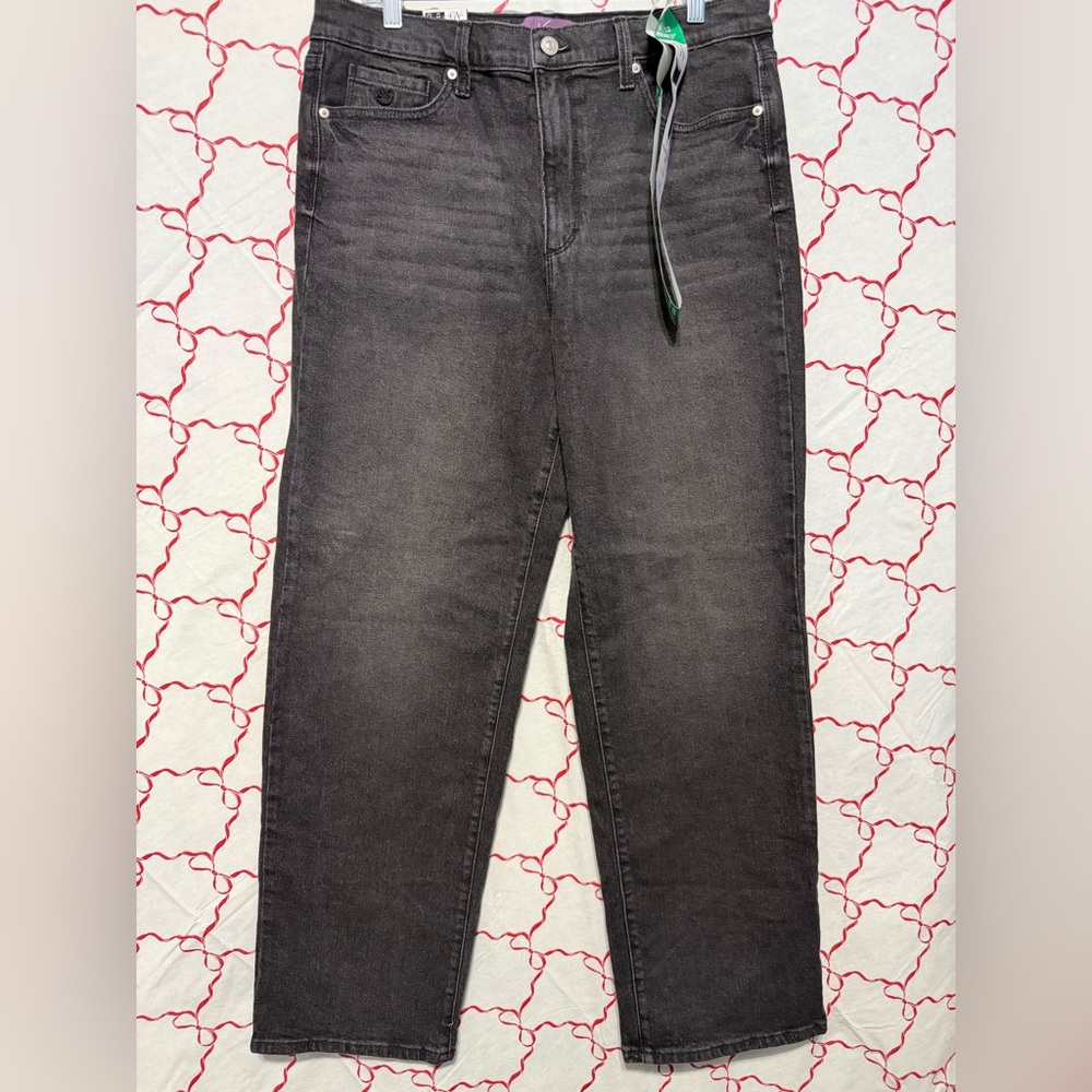 Gloria Vanderbilt Amanda Black Stretch Jeans Size 12 NWT High Rise Straight